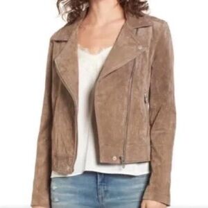 Blank NYC Tan Suede Moto Jacket XL
